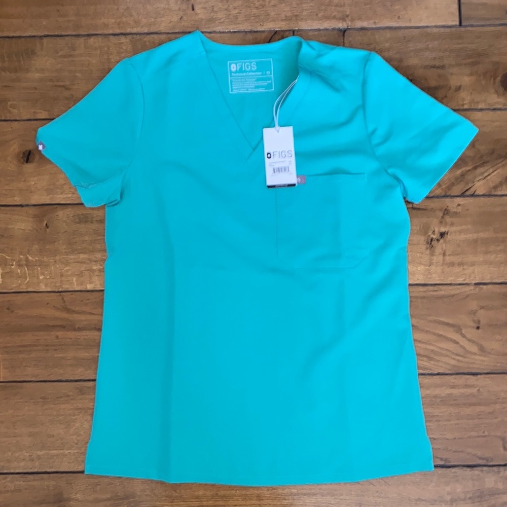 Figs XS Catarina One-pocket scrub top, surgical green